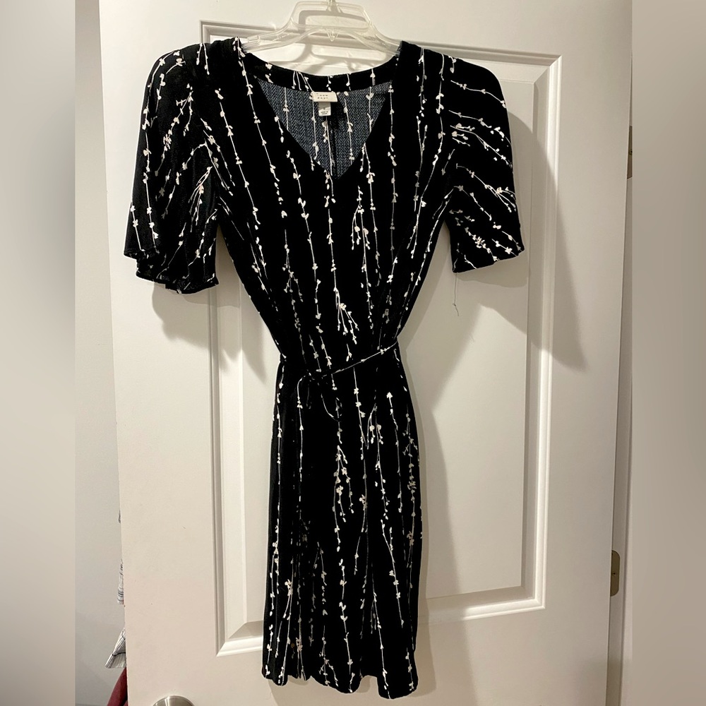 A New Day Black Floral Pattern Dress